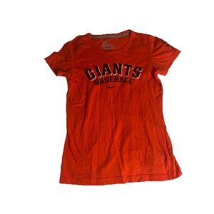 Rare Nike Women's San Francisco Giants Print Tri-BlendT-Shirt Orange Slim Fit M
